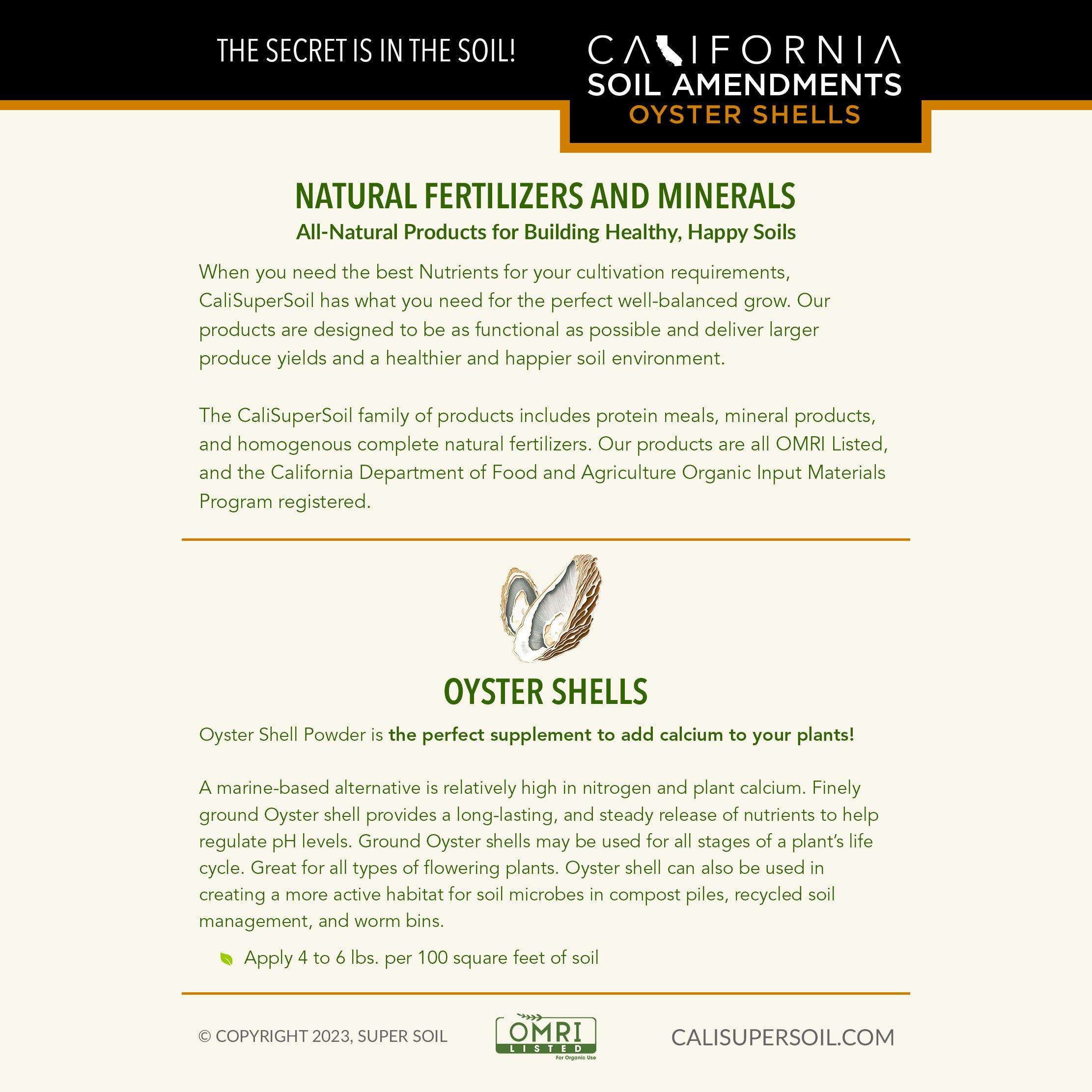 Oyster Shells back label Oyster Shells back label